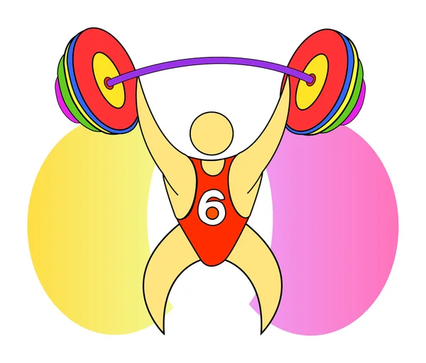 Gewichtheffer met een barbell — Stockvector