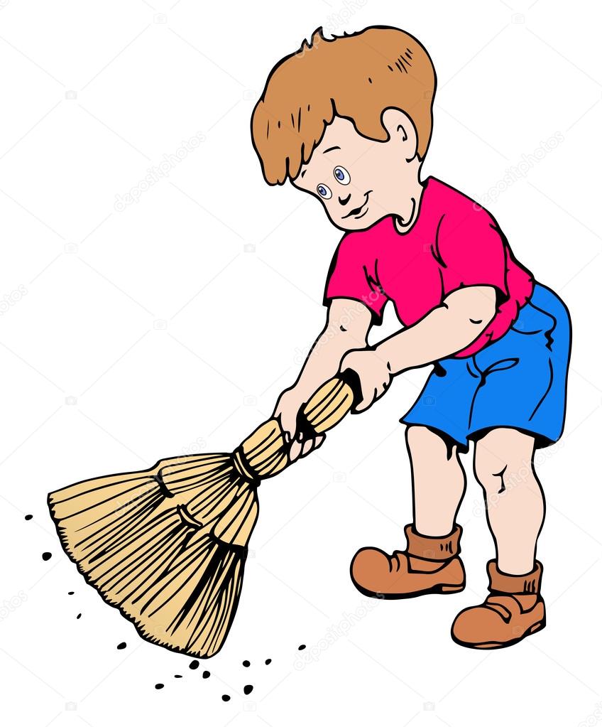 Boy with a broom