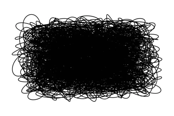 Grungy Scribble Banner Rettangolo Disegnato Mano Con Linea Sottile Isolato — Vettoriale Stock