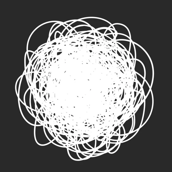 Grungy Cercle Rond Gribouillis Main Dessiné Avec Une Ligne Mince — Image vectorielle