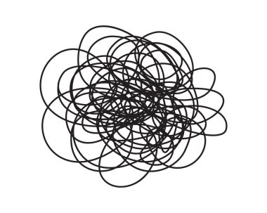 Karmaşık, yuvarlak, ince çizgili, beyaz arka planda izole bir el. Vektör illüstrasyonu