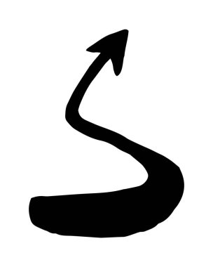 Fırçayla boyanmış mürekkep oku sembolü.