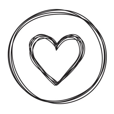 Çemberin içindeki kalp karışık, pis karalamalar.