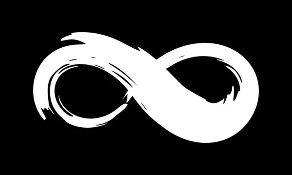 Infinity symbool inkt penseelstreek — Stockvector