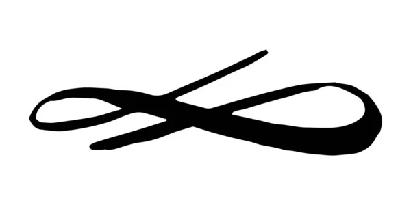 Infinity symbool hand geschilderd met inkt penseelstreek — Stockvector