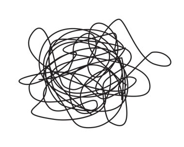 Karmaşık, yuvarlak, ince çizgili, beyaz arka planda izole bir el. Vektör illüstrasyonu