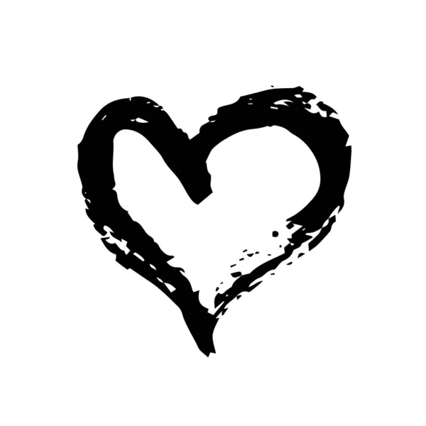 Грандиозный символ сердца, нарисованный кистью. — стоковый вектор