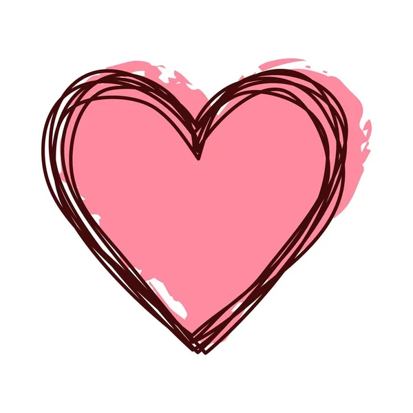 Kartáč Inkoust Elegantní Stylizovaný Ručně Malovaný Symbol Srdce Grafický  Designový — Stock Vektor © str33tcat #573964278