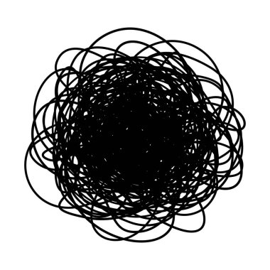 Karmaşık yuvarlak karalama beyaz arka planda izole