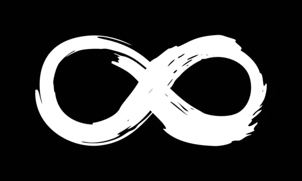 Sonsuzluk Sembolü Siyah Boyayla Boyanmış Grunge Fırça Darbesi Yapımı Grafik — Stok Vektör