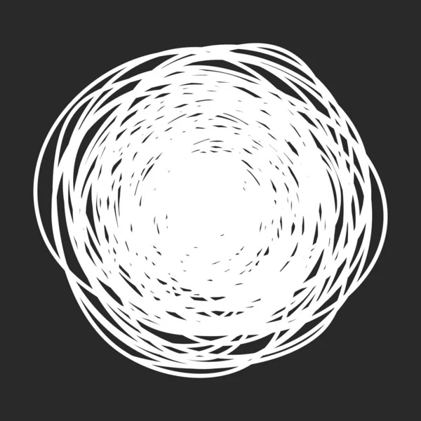 Grungy Cercle Rond Gribouillis Main Dessiné Avec Une Ligne Mince — Image vectorielle