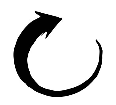 Fırçayla boyanmış mürekkep oku sembolü.