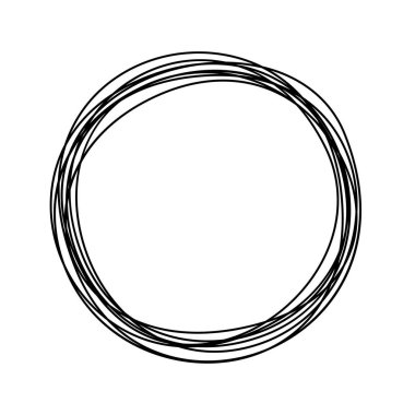 İnce çizgili, dağınık yuvarlak çizgili daire şeklinde bir el. Vektör illüstrasyonu