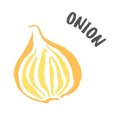 Mürekkep fırçasıyla boyanmış soğan sebzeli.