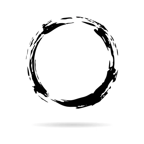 Hand painted ink circle isolated on white background — Stock Vector