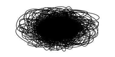 İnce çizgili, dağınık yuvarlak oval el karalaması. Vektör illüstrasyonu