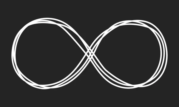 Infinity Symbol Kritzeln Hand Mit Dünnem Strich Kreide Effekt Auf — Stockvektor
