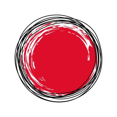 Karmaşık çizilmiş daire çizilmiş ince çizgili el