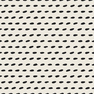 Siyah bej fırça darbeleriyle kusursuz desen. Vektör illüstrasyonu