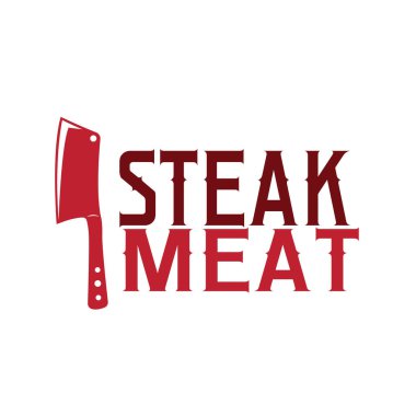 butchery logo meat cutting simple black silhouette meat illustration for template illustration design