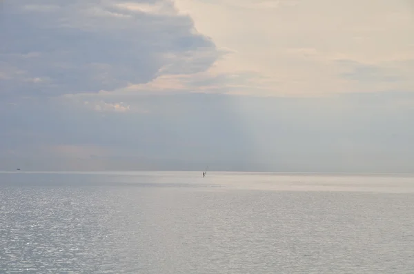 Um homem solitário no mar — Fotografia de Stock