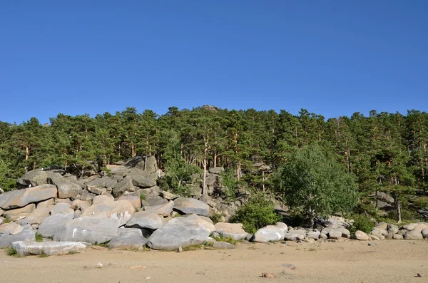 Tó partján Chebache, állam nemzeti Park "Burabai", Kaza — Stock Fotó