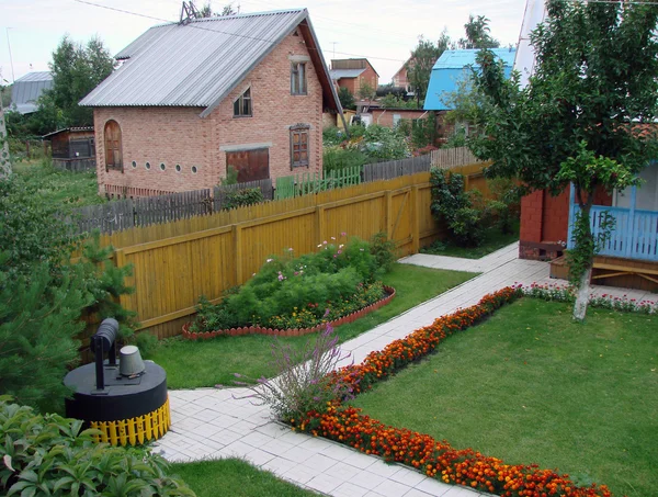 Cottage patio, Russia, Siberia, Omsk region — Stock Photo, Image