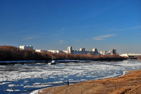 Einfrieren auf dem Irtysh River — Stockfoto