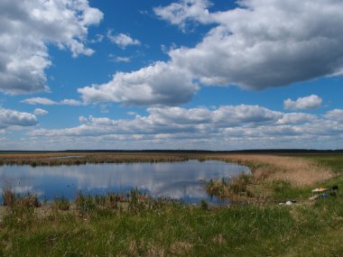 Balıkçılık nehrinde Yaman, Omsk region, Rusya Federasyonu