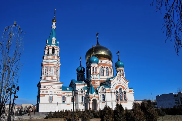 Uspensky kathedraal. Omsk. — Stockfoto