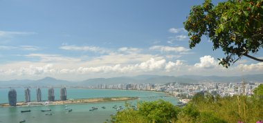 Çin hainan Adası, şehir sanya havadan görünümü 