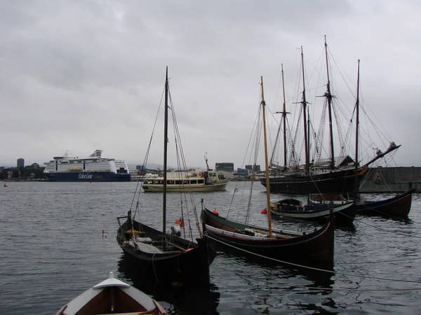 Schooner in the harbor Oslo — Stock Photo, Image