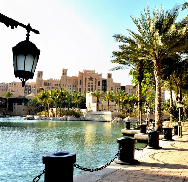 stock image Street lamp on a background of park Dubai, United Arab Emirates