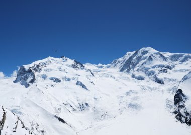 Görünüm çevre Gornergratt, İsviçre.