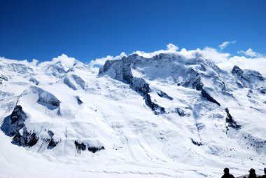 Görünüm çevre Gornergratt, İsviçre.