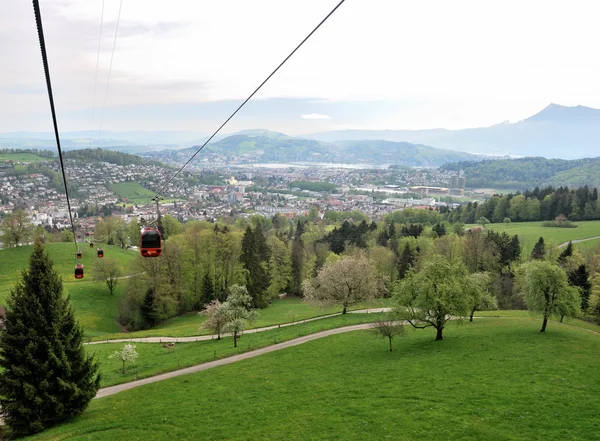 Vista de Kreins elevada a Pilatus.Suíça — Fotografia de Stock