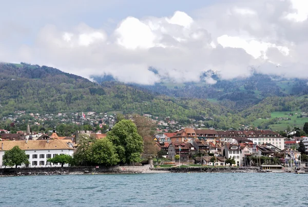 Widok na miasto, Jezioro Genewskie, Szwajcaria. — Zdjęcie stockowe
