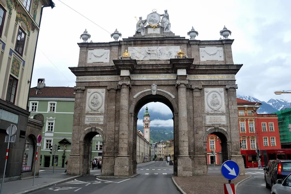 Városkép Innsbruck, Svájc. — Stock Fotó