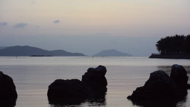 Soluppgång Över Den Vackra Bukten Sydkinesiska Havet — Stockvideo