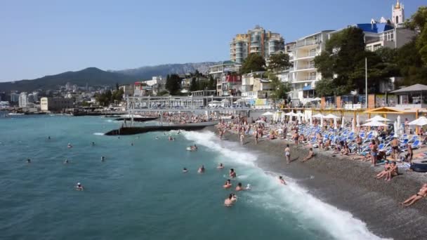 Yalta Crimea Septiembre 2017 Playa Massandra Yalta — Vídeos de Stock