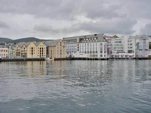 Alesund Norvège Août 2008 Vue Sur Marina Alesund Attraction Touristique — Photo