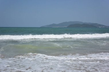 Nha Trang, Vietnam - 23 Mart 2018: Doğu denizi ve plajı