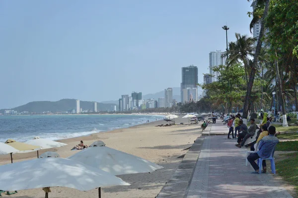 Nha Trang Vietnamu Březen 2018 Východní Moře Pláž — Stock fotografie