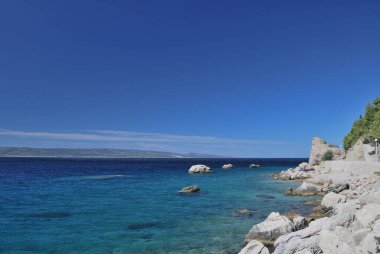 Hırvatistan 'ın Adriyatik Denizi ve kıyıları manzarası