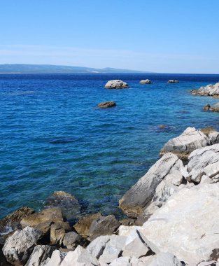 Hırvatistan 'ın Adriyatik Denizi ve kıyıları manzarası