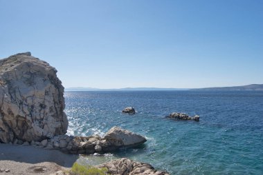 Hırvatistan 'ın Adriyatik Denizi ve kıyıları manzarası