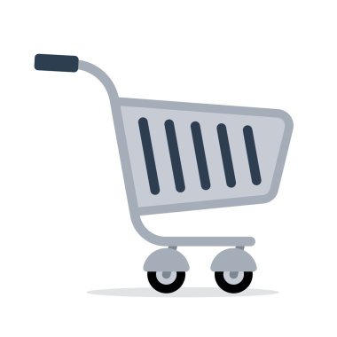 alışveriş arabası sepeti vektör renk düz simgesi