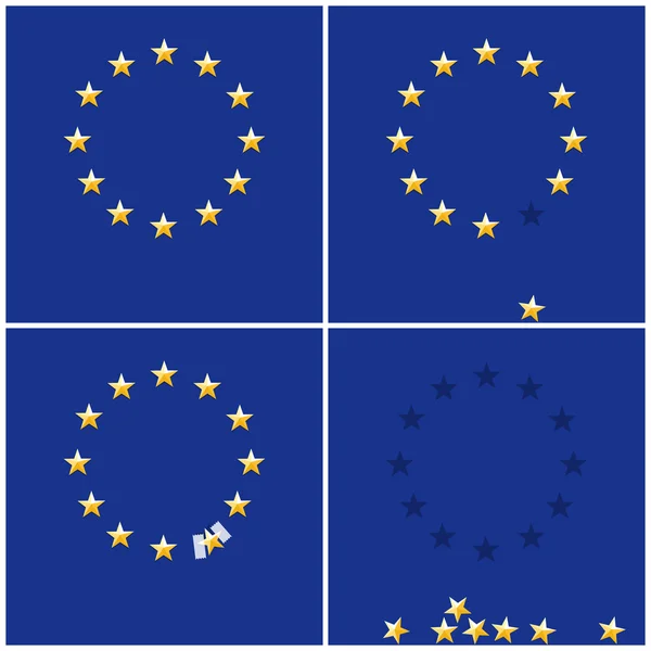 Europese Unie ring sterren op blauwe vlag achtergrond — Stockvector