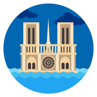 Notre Dame Katedrali düz vektör