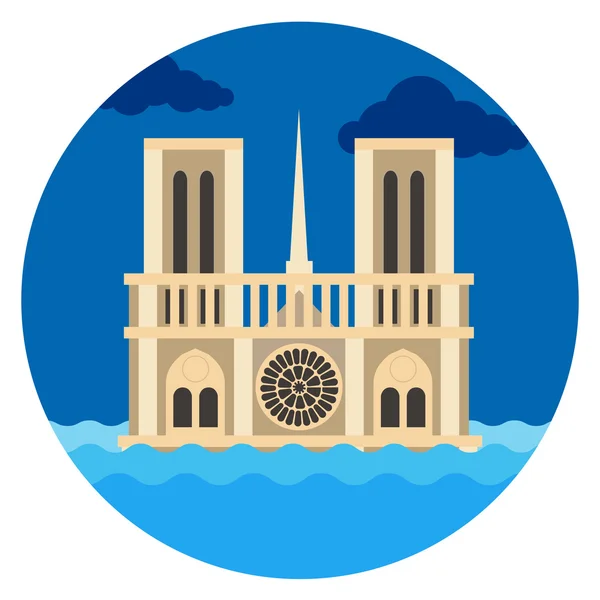 Notre Dame Catedral vector plano — Vector de stock